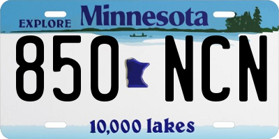 MN license plate 850NCN