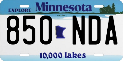 MN license plate 850NDA