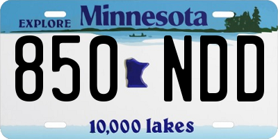 MN license plate 850NDD