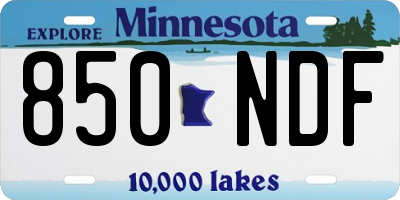 MN license plate 850NDF