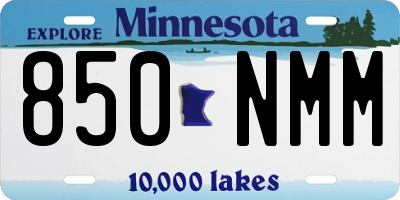 MN license plate 850NMM