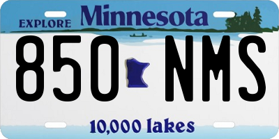 MN license plate 850NMS