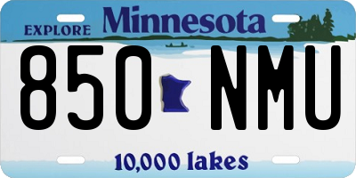 MN license plate 850NMU