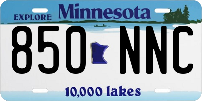 MN license plate 850NNC