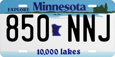 MN license plate 850NNJ
