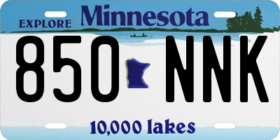 MN license plate 850NNK