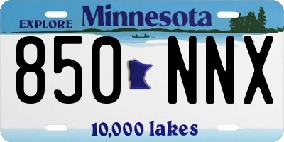 MN license plate 850NNX