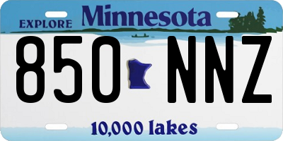MN license plate 850NNZ