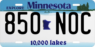 MN license plate 850NOC