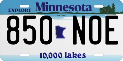 MN license plate 850NOE
