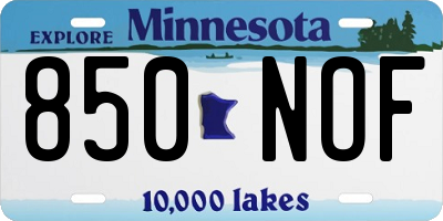 MN license plate 850NOF
