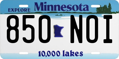 MN license plate 850NOI