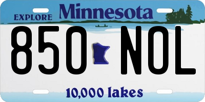 MN license plate 850NOL