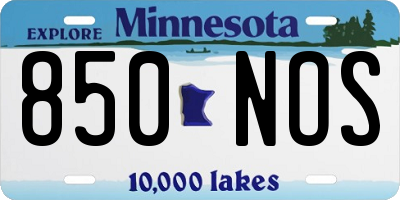 MN license plate 850NOS