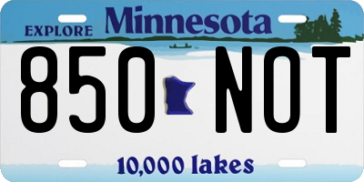 MN license plate 850NOT