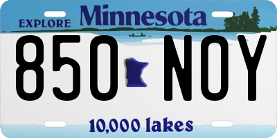 MN license plate 850NOY