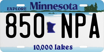 MN license plate 850NPA