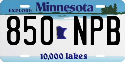 MN license plate 850NPB