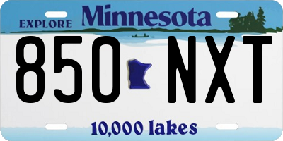 MN license plate 850NXT