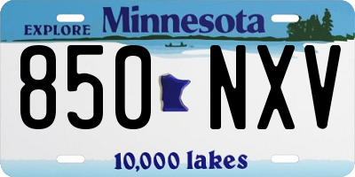 MN license plate 850NXV