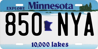MN license plate 850NYA