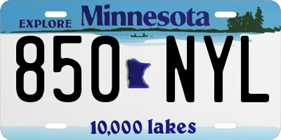 MN license plate 850NYL
