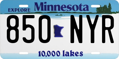 MN license plate 850NYR