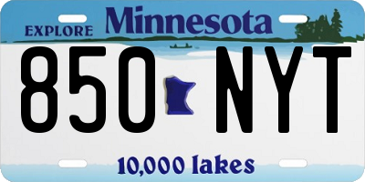 MN license plate 850NYT