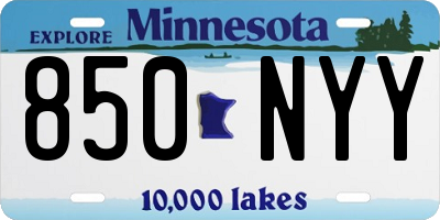 MN license plate 850NYY