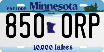 MN license plate 850ORP