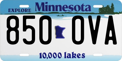 MN license plate 850OVA