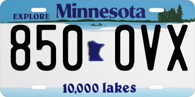 MN license plate 850OVX