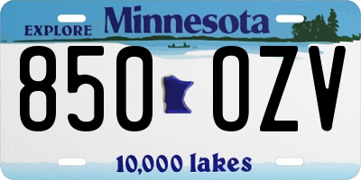 MN license plate 850OZV