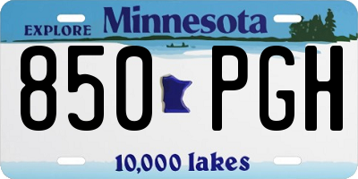 MN license plate 850PGH