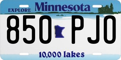MN license plate 850PJO