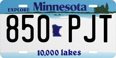 MN license plate 850PJT