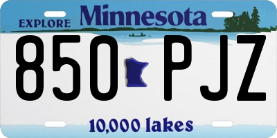 MN license plate 850PJZ