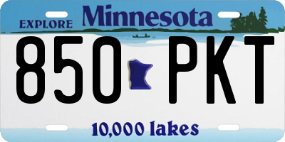 MN license plate 850PKT