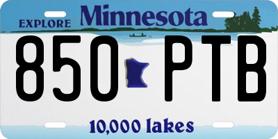 MN license plate 850PTB