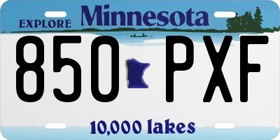 MN license plate 850PXF