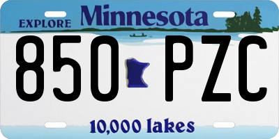 MN license plate 850PZC