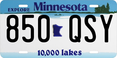 MN license plate 850QSY
