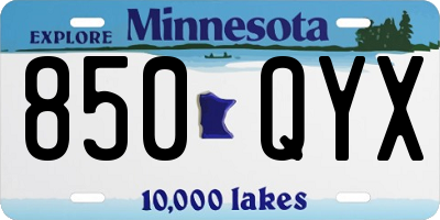 MN license plate 850QYX
