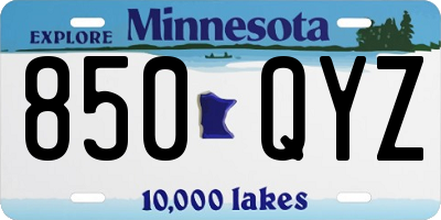 MN license plate 850QYZ