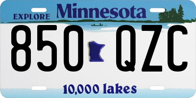 MN license plate 850QZC