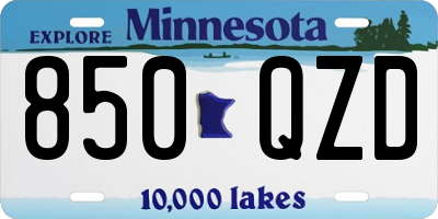 MN license plate 850QZD