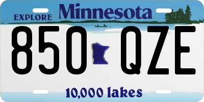 MN license plate 850QZE