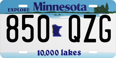 MN license plate 850QZG