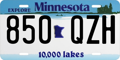 MN license plate 850QZH