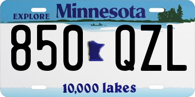 MN license plate 850QZL